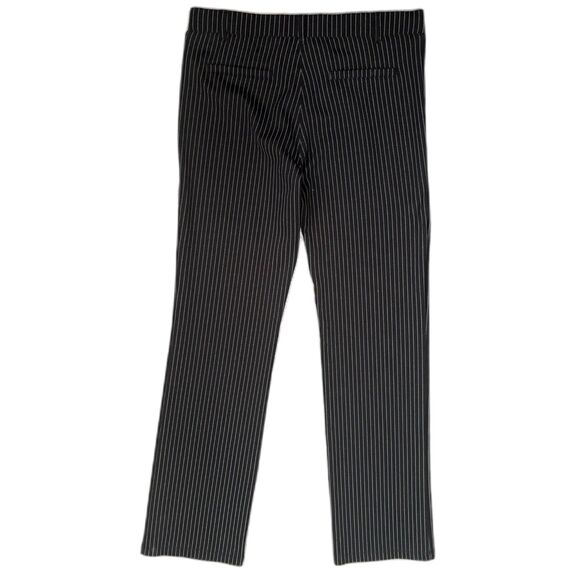 Betabrand Classic Dress Pant Yoga Pants Black Pinstripe Straight Leg Size Medium - Picture 5 of 7